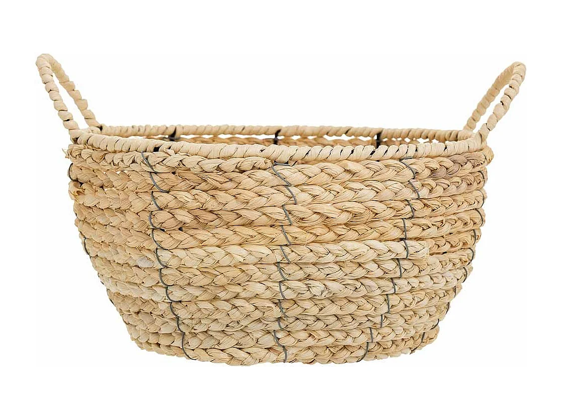 Cesto em fibra natural e corda de papel castanha d34x17/23