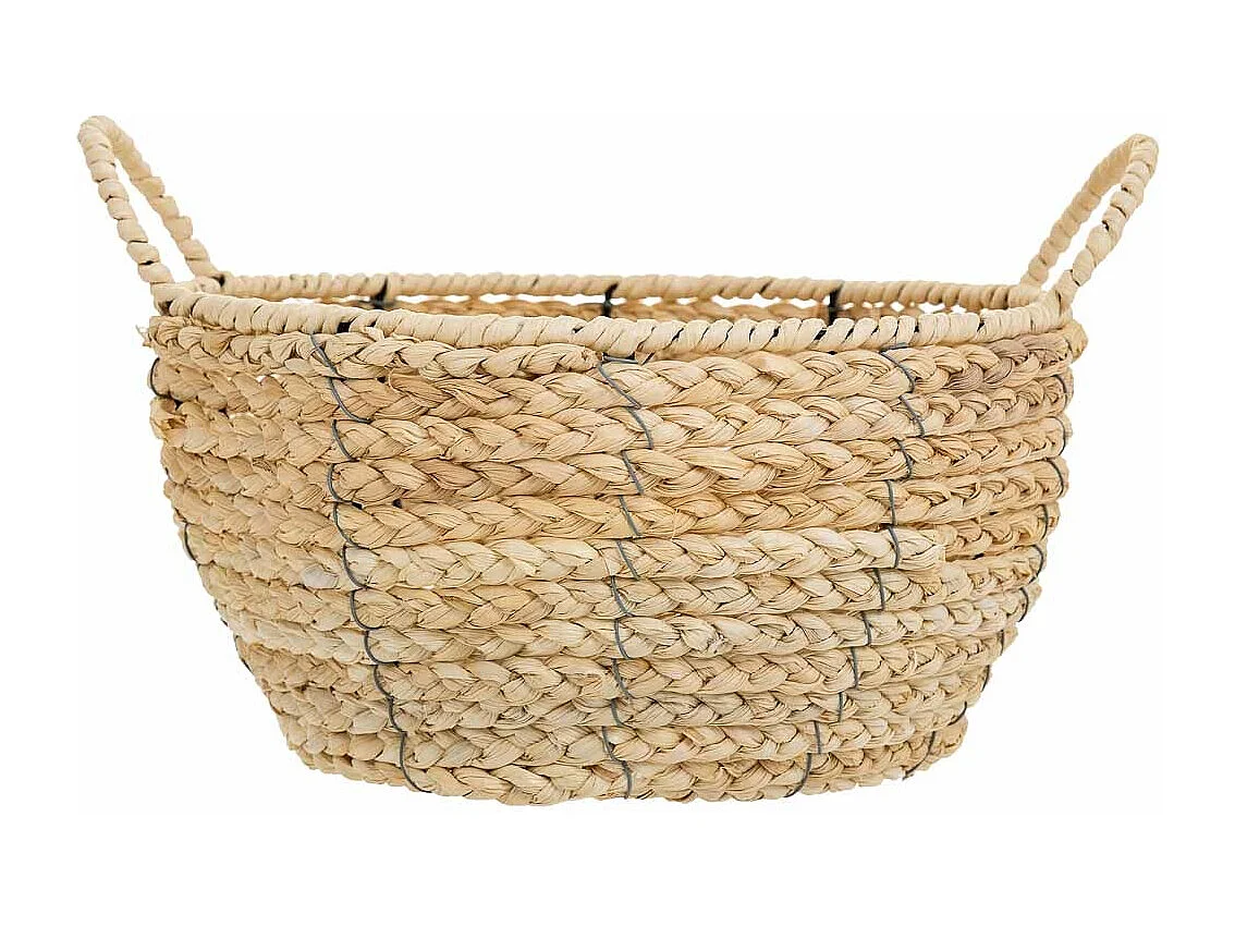 Cesto de fibra natural y cuerda de papel marrón d34x17/23