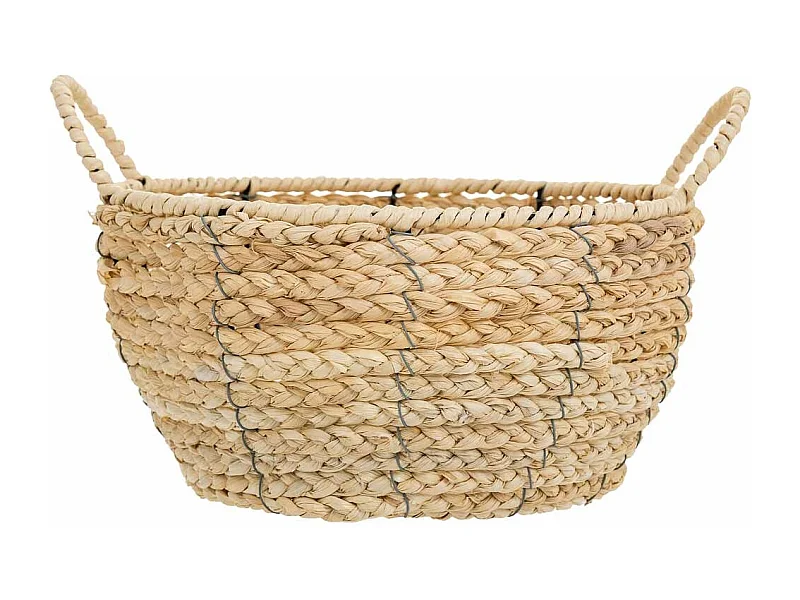 Naturfaserkorb und braunes Papierseil, D34x17/23h cm