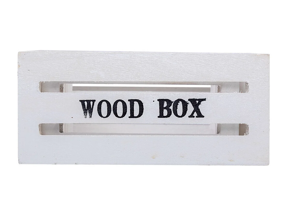 Set mit 2 weißen Holzschubladen