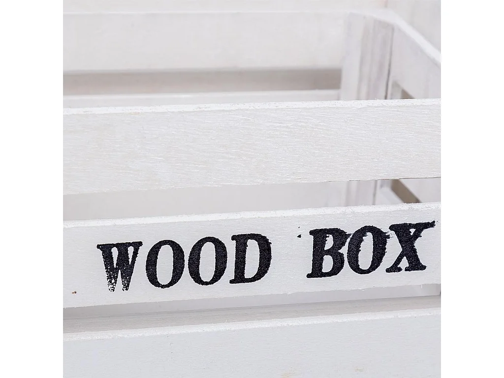 Set mit 2 weißen Holzschubladen