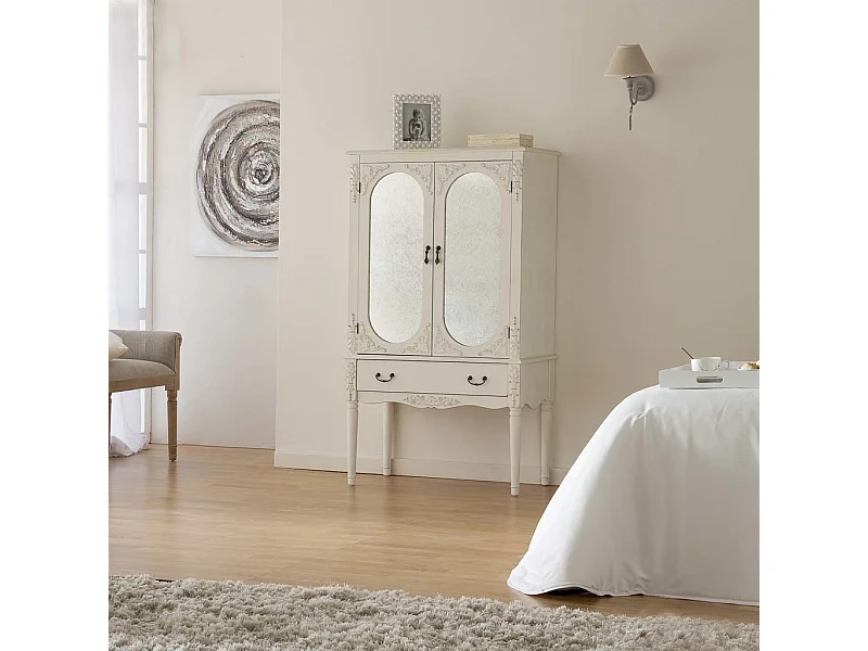 Armário de madeira branco 80x42x140