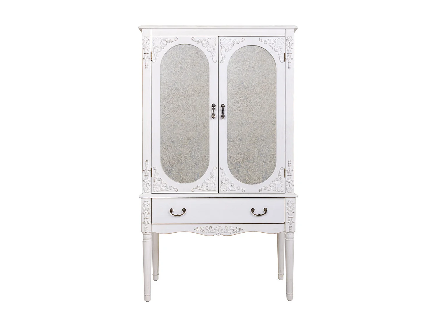 Weißer Holzschrank 80x42x140h cm