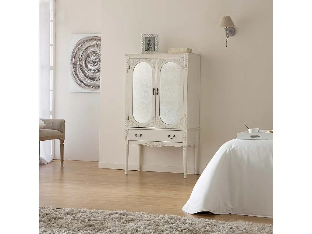 Armoire en bois blanc 80x42x140h