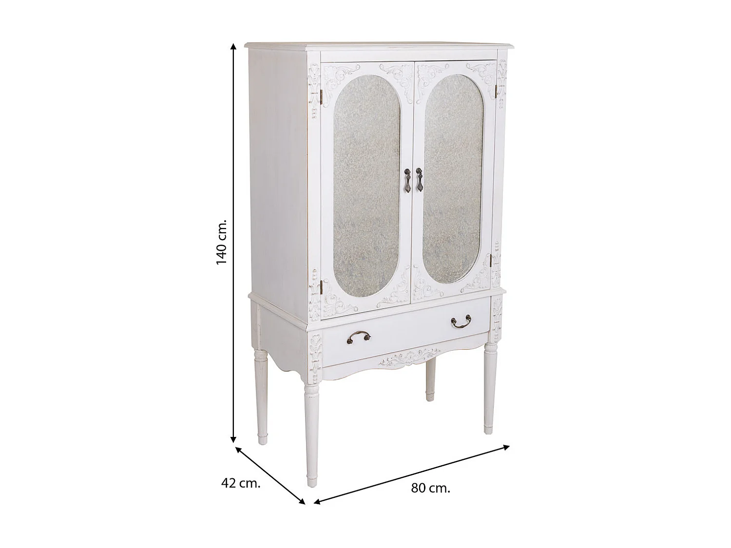 Armoire en bois blanc 80x42x140h