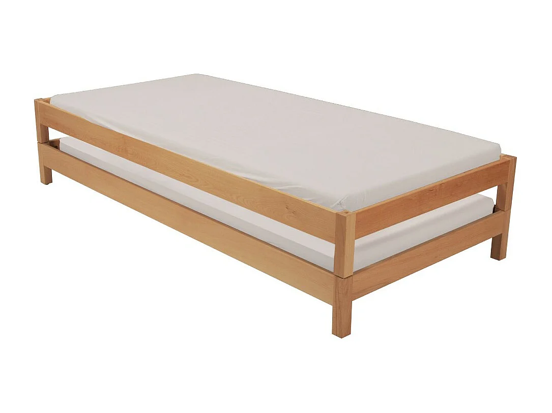 Lit empilable JONAS 90x200 (lot de deux lits)+ 2 sommiers / Hêtre