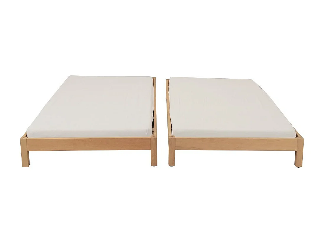 Lit empilable JONAS 90x200 (lot de deux lits)+ 2 sommiers / Hêtre