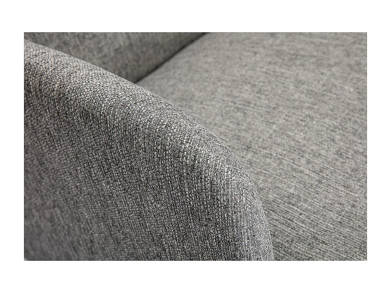 Sofá nórdico 2 plazas de tejido gris claro y madera clara ISKO