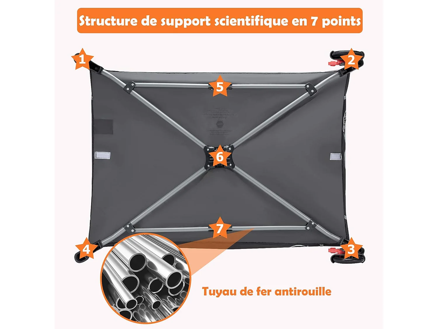 Lit Parapluie Bébé Pliant 4 en 1 avec Matelas,Filet Amovible Réglable,Table à Langer,Sac de Transport Roues Verrouillables