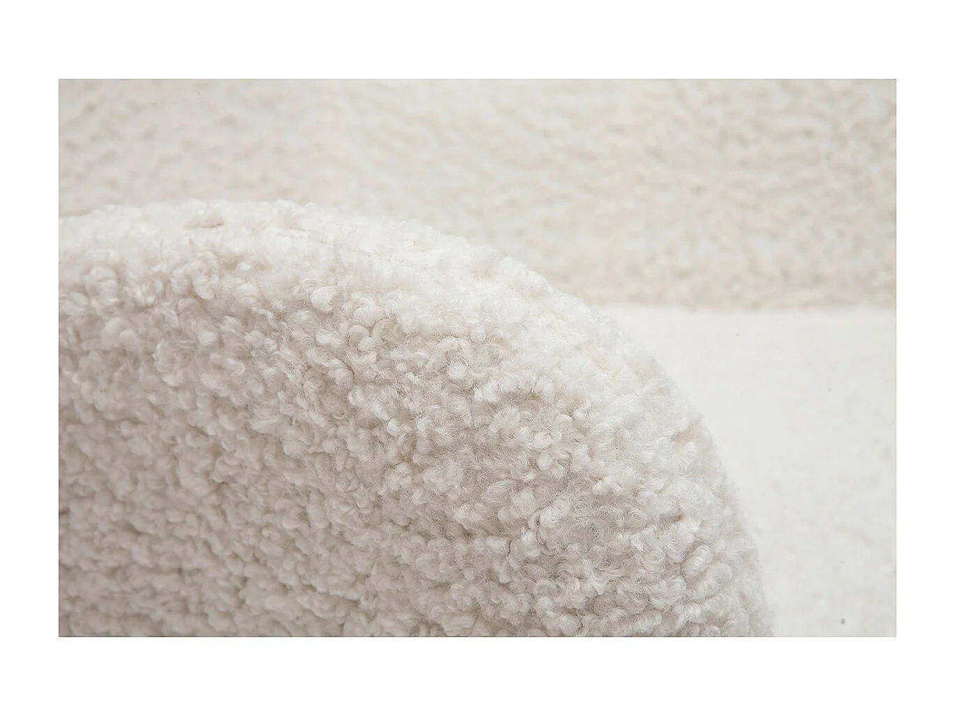 Skandinavischer Sessel aus Stoff mit Woll-Effekt und Holz MANIA