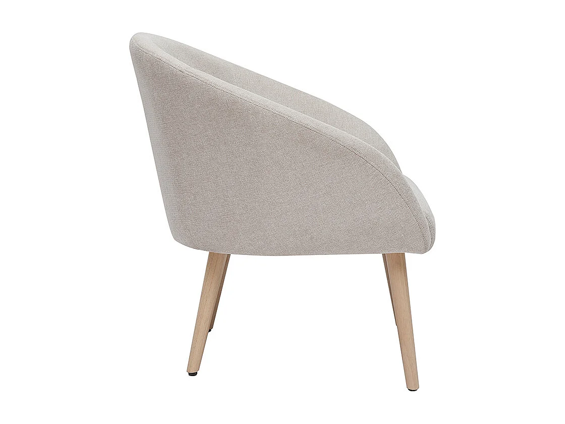 Sessel im beigen Samtdesign mit hellen Holzfüßen OLIVIA