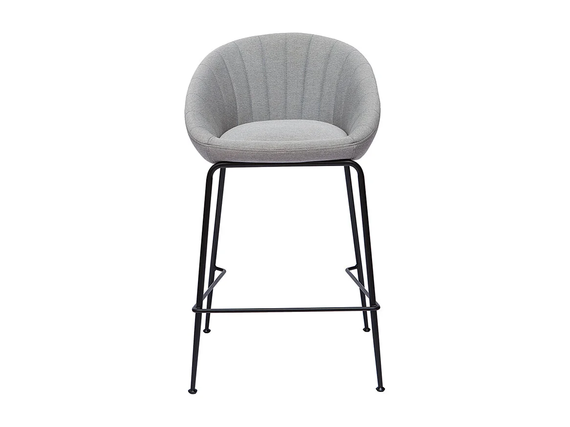 Tabourets de bar design tissu gris clair 65 cm (lot de 2) SHERU
