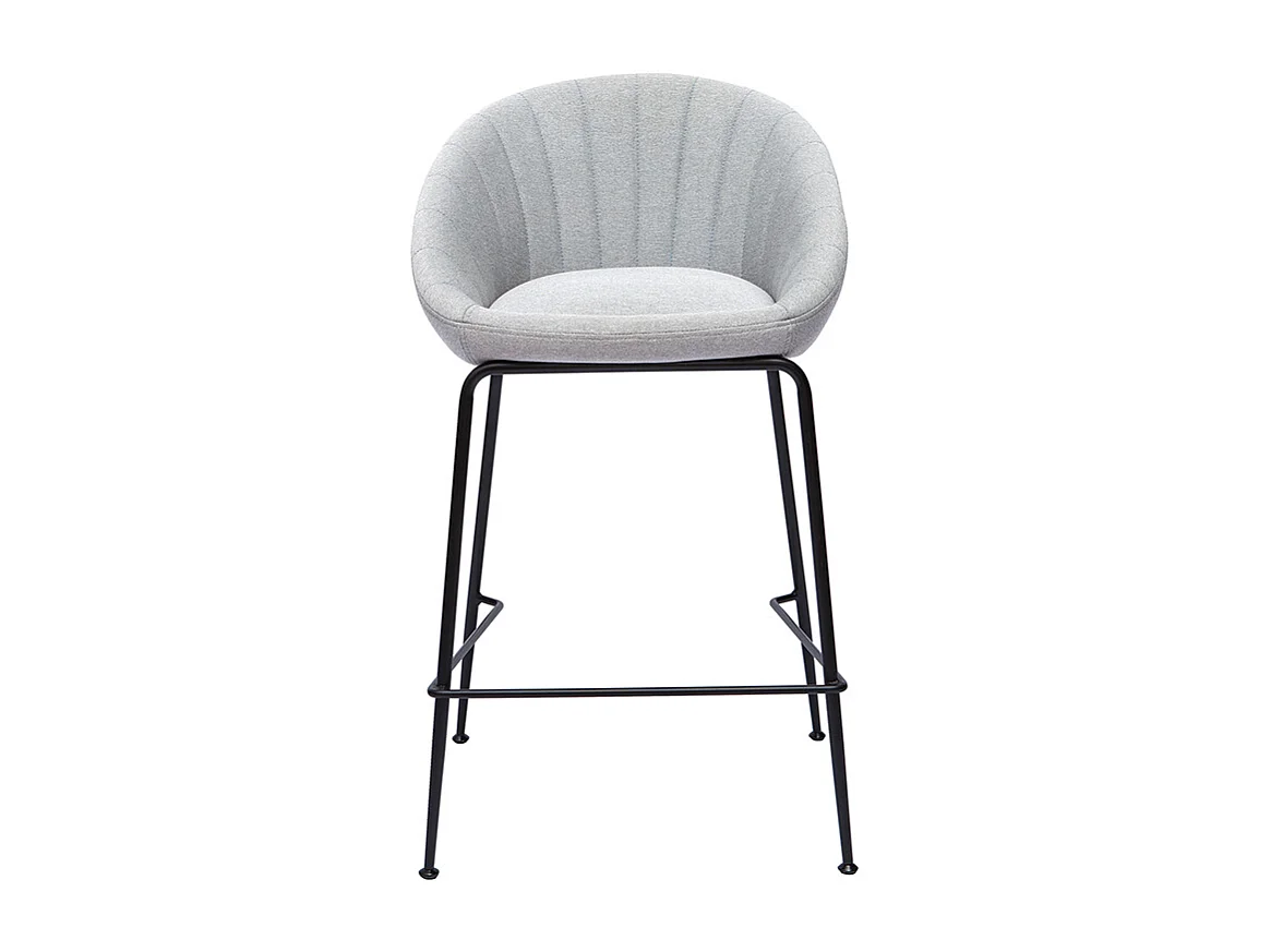 Tabourets de bar design tissu gris clair 65 cm (lot de 2) SHERU