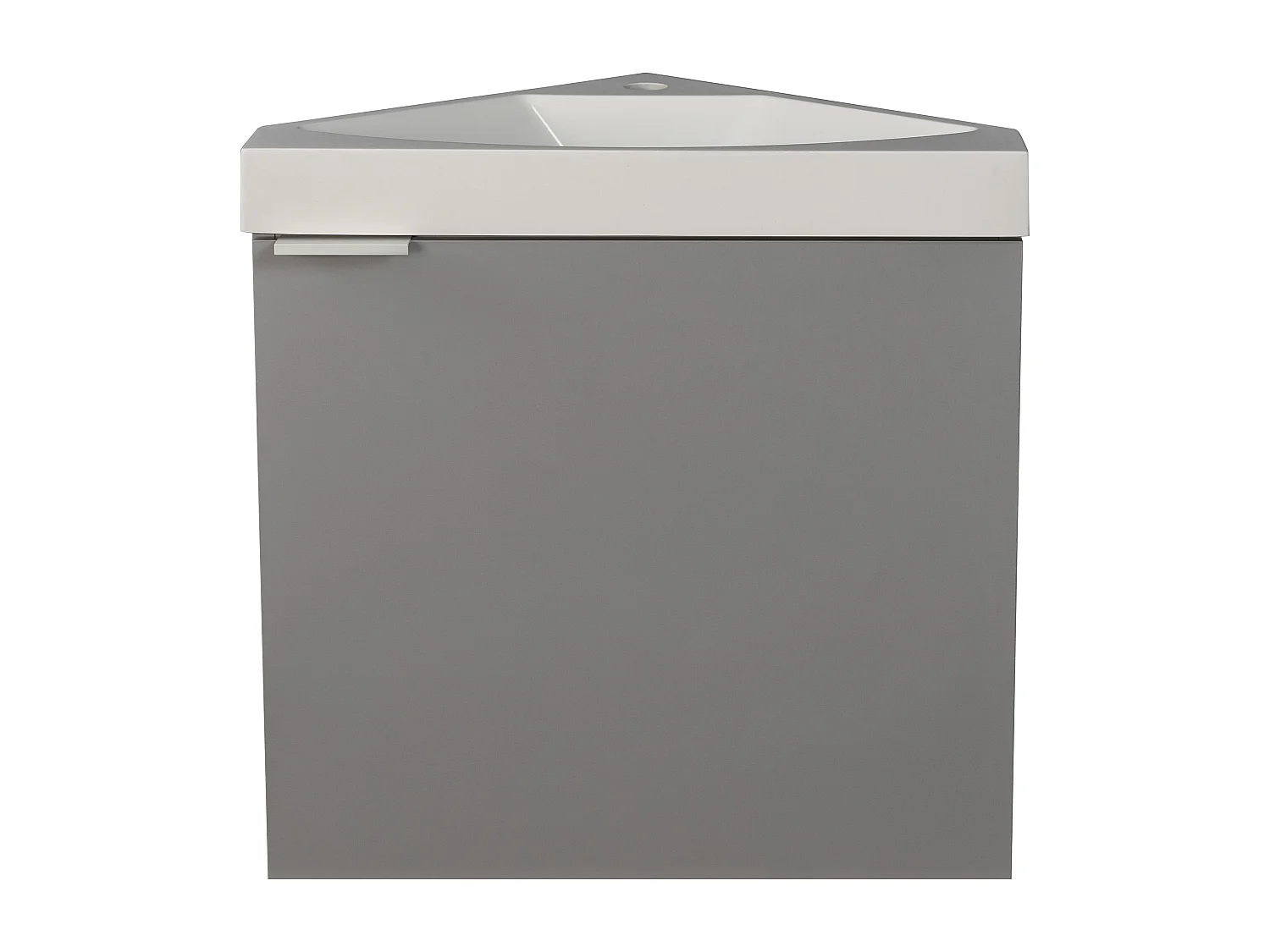 Zwevend, matgrijs toiletmeubel voor een hoek - 56 cm - MANODO