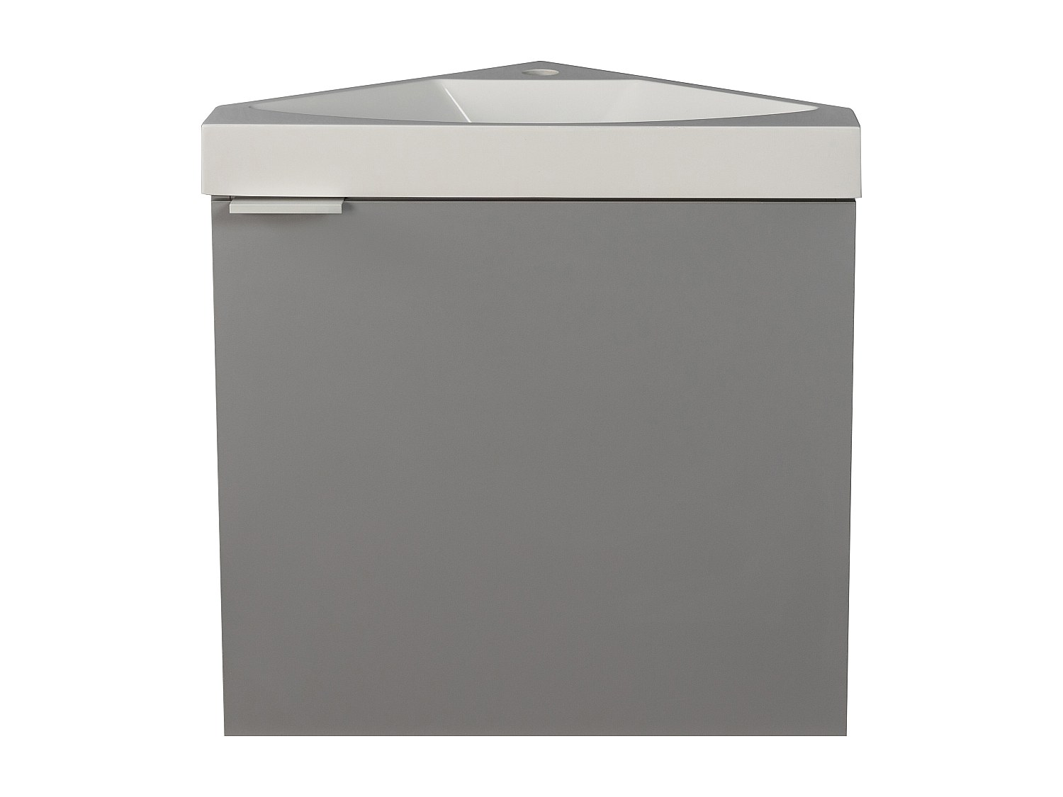 Eck-Handwaschbeckenunterschrank hängend - Grau matt - 56 cm - MANODO günstig online kaufen