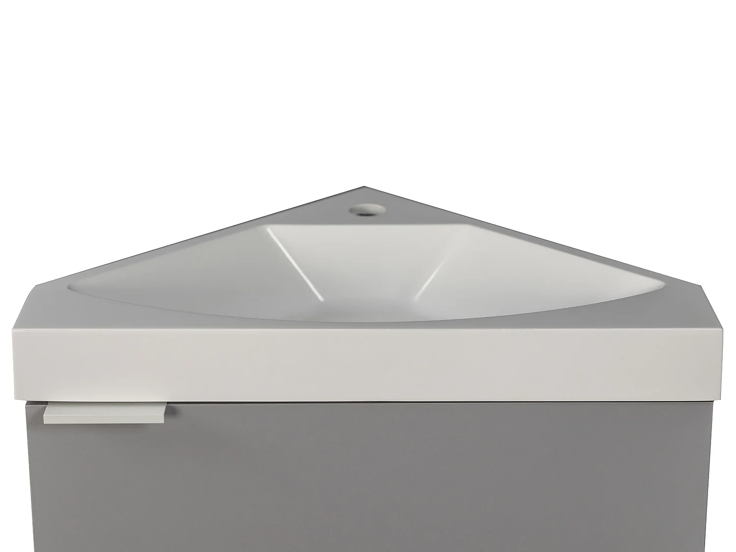 Meuble lave-main d'angle suspendu gris mat - 56 cm - MANODO