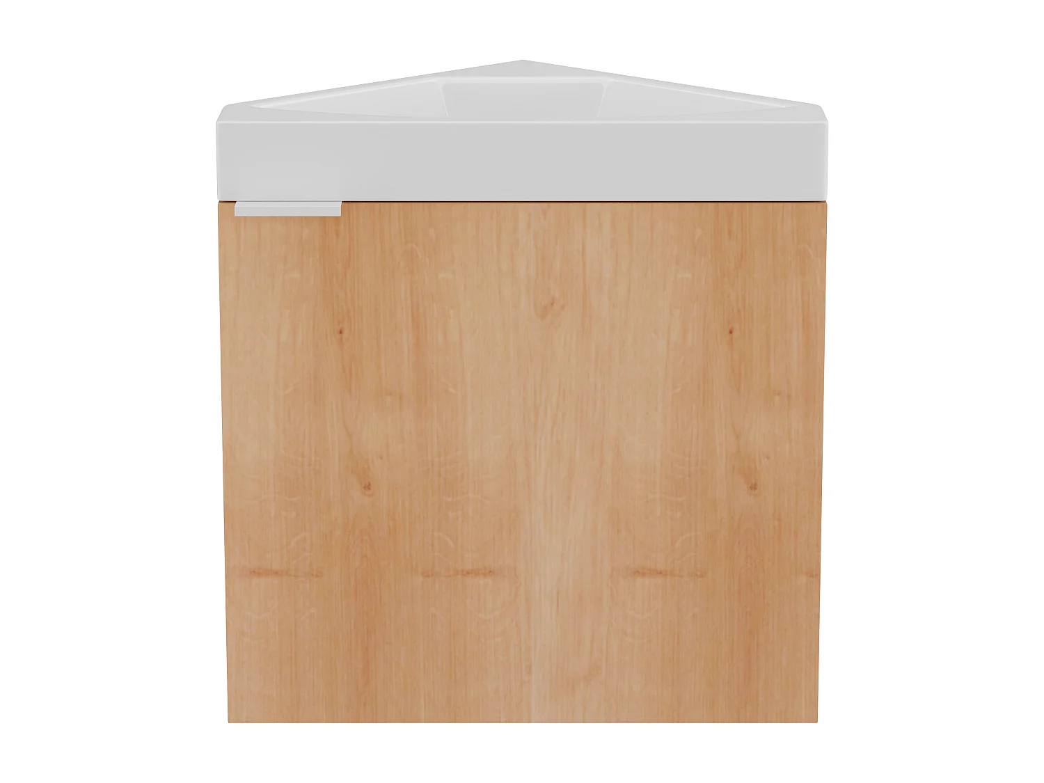 Eck-Handwaschbeckenunterschrank hängend - Holzfarben hell - 56 cm - MANODO