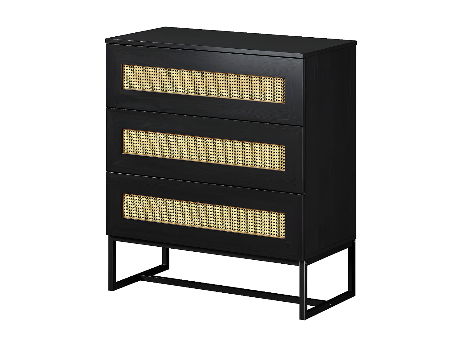 Commode avec tiroirs - 80 cm - noir - KERALS