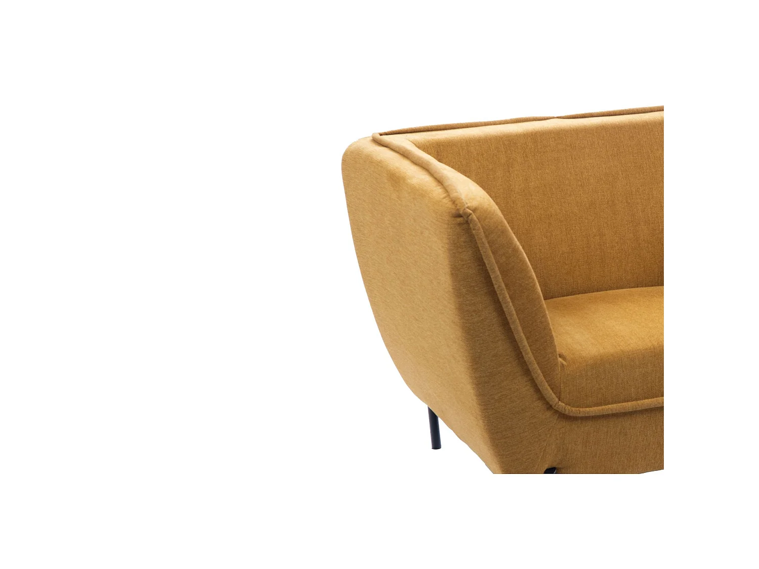 Fauteuil en tissu moutarde Provence