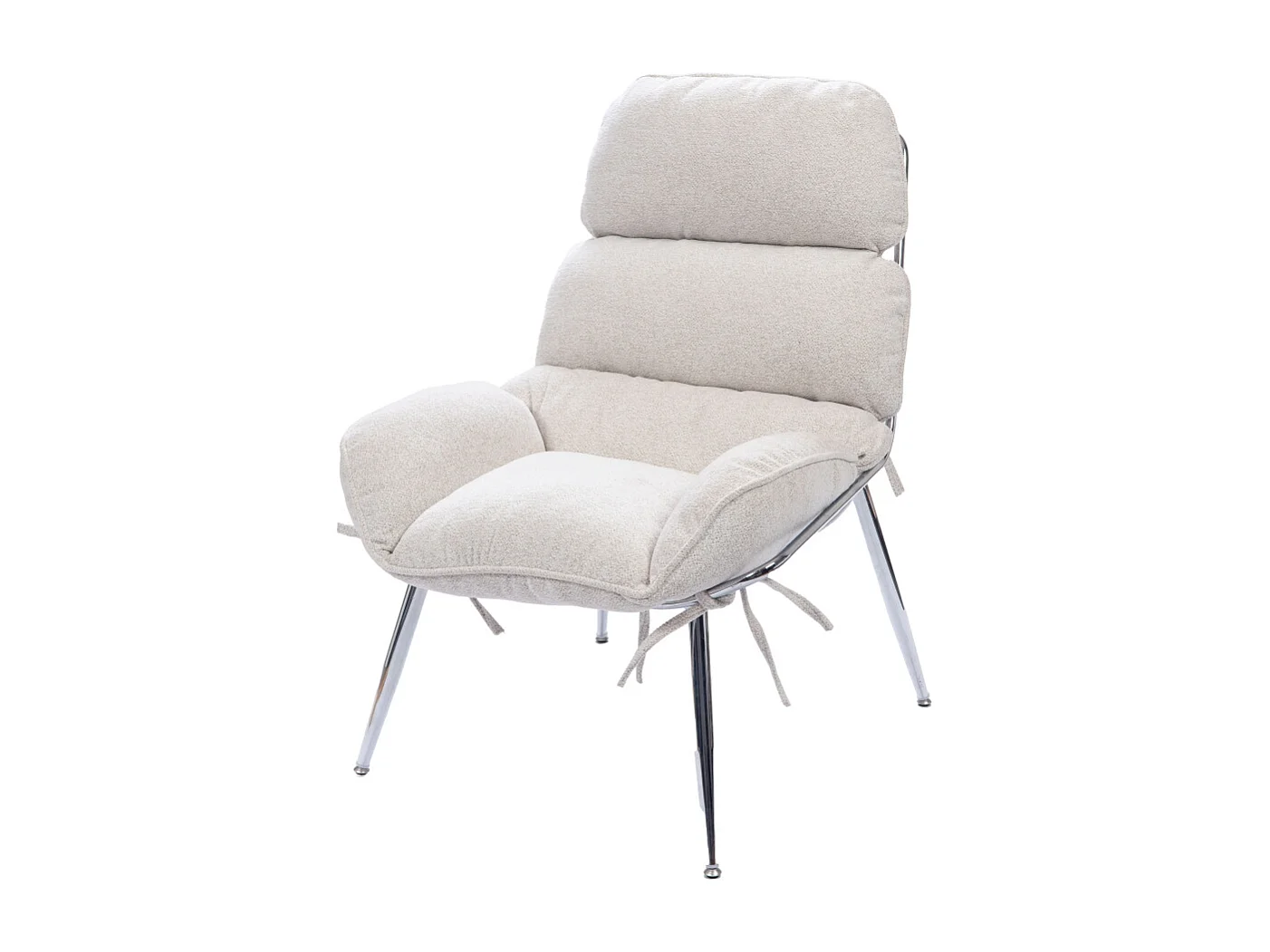 Fauteuil de relaxation en tissu et en métal chromé - KAITAN