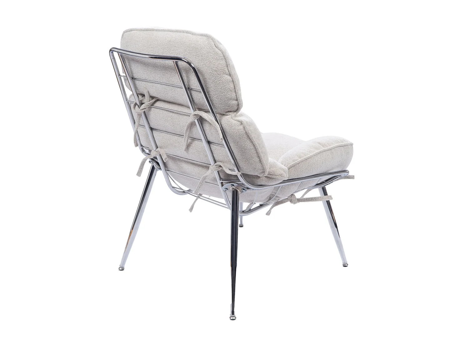 Fauteuil de relaxation en tissu et en métal chromé - KAITAN