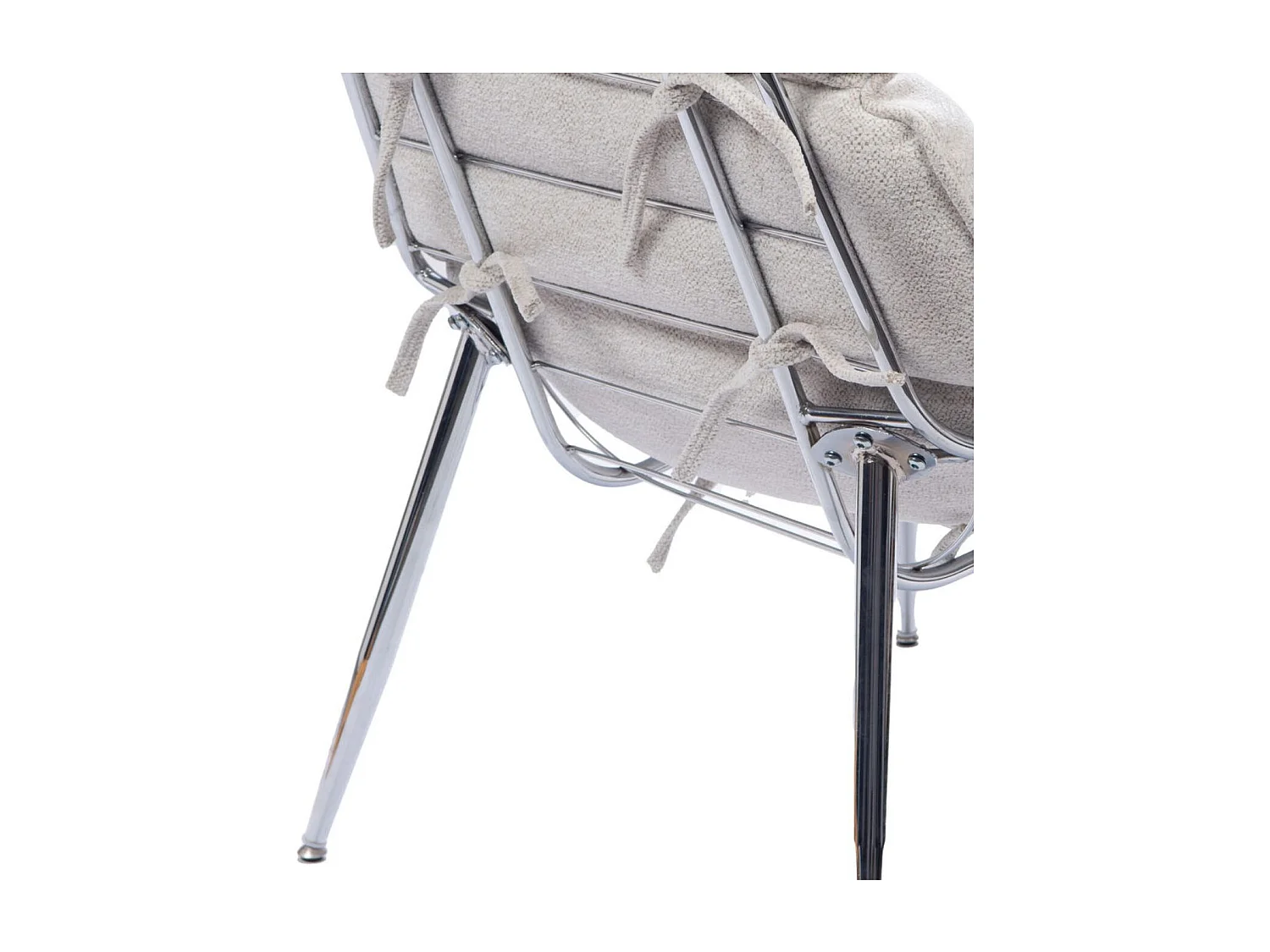 Fauteuil de relaxation en tissu et en métal chromé - KAITAN