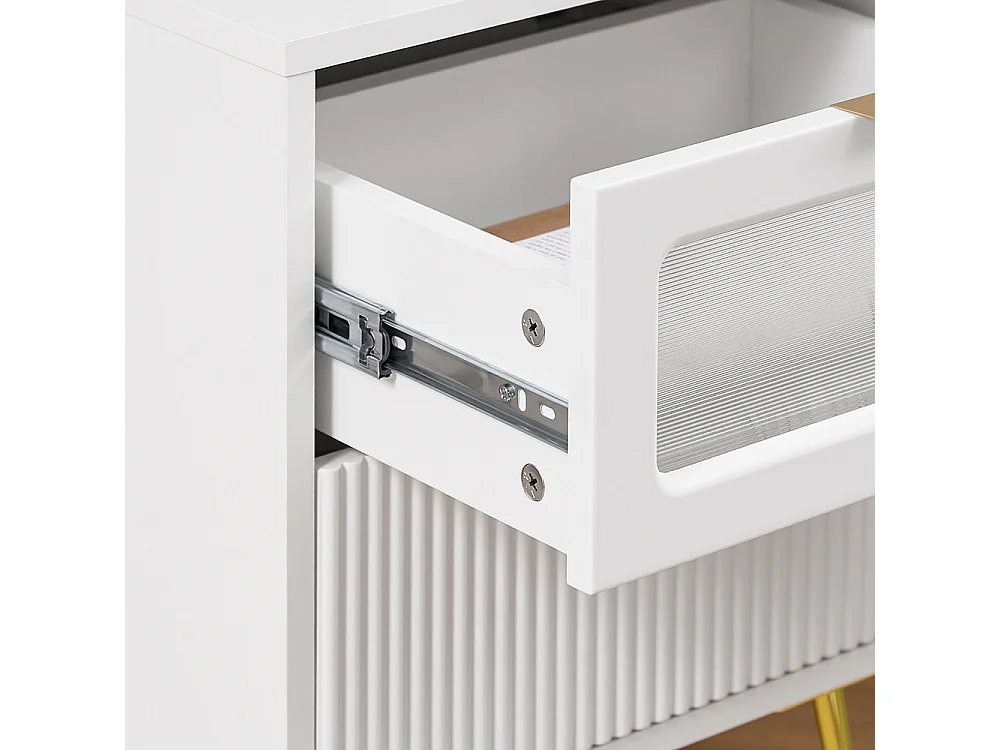 SoBuy FBT123-W Table de Chevet avec 2 tiroirs Table de Nuit Bout de canapé Table d'appoint Table Téléphone Table de Café