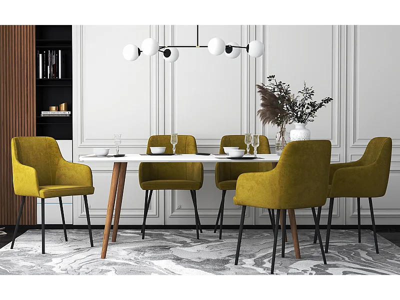 Table à manger - 160x100 cm - blanc - TINJAN