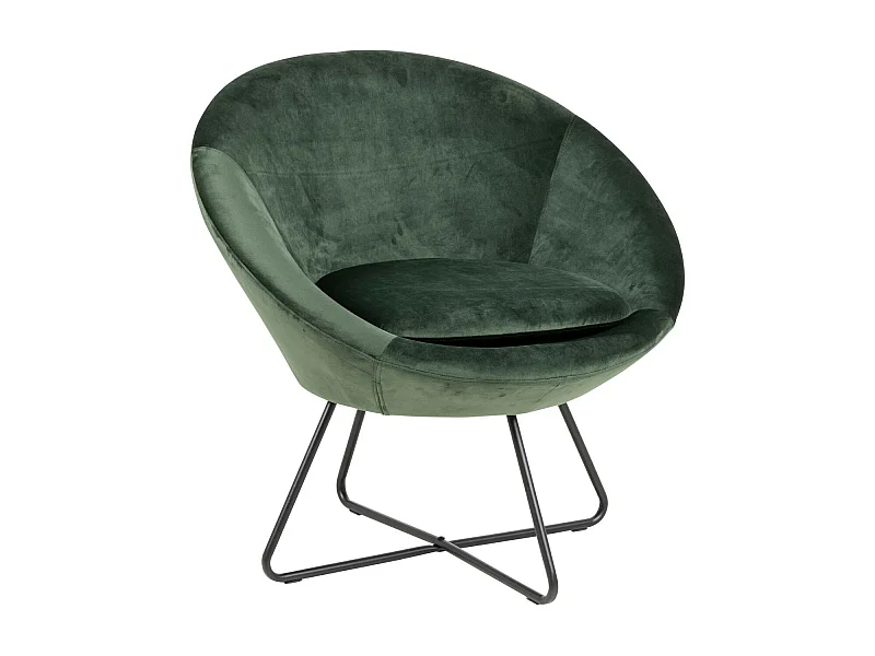 Fauteuil moderne en velours et métal - SCOTT