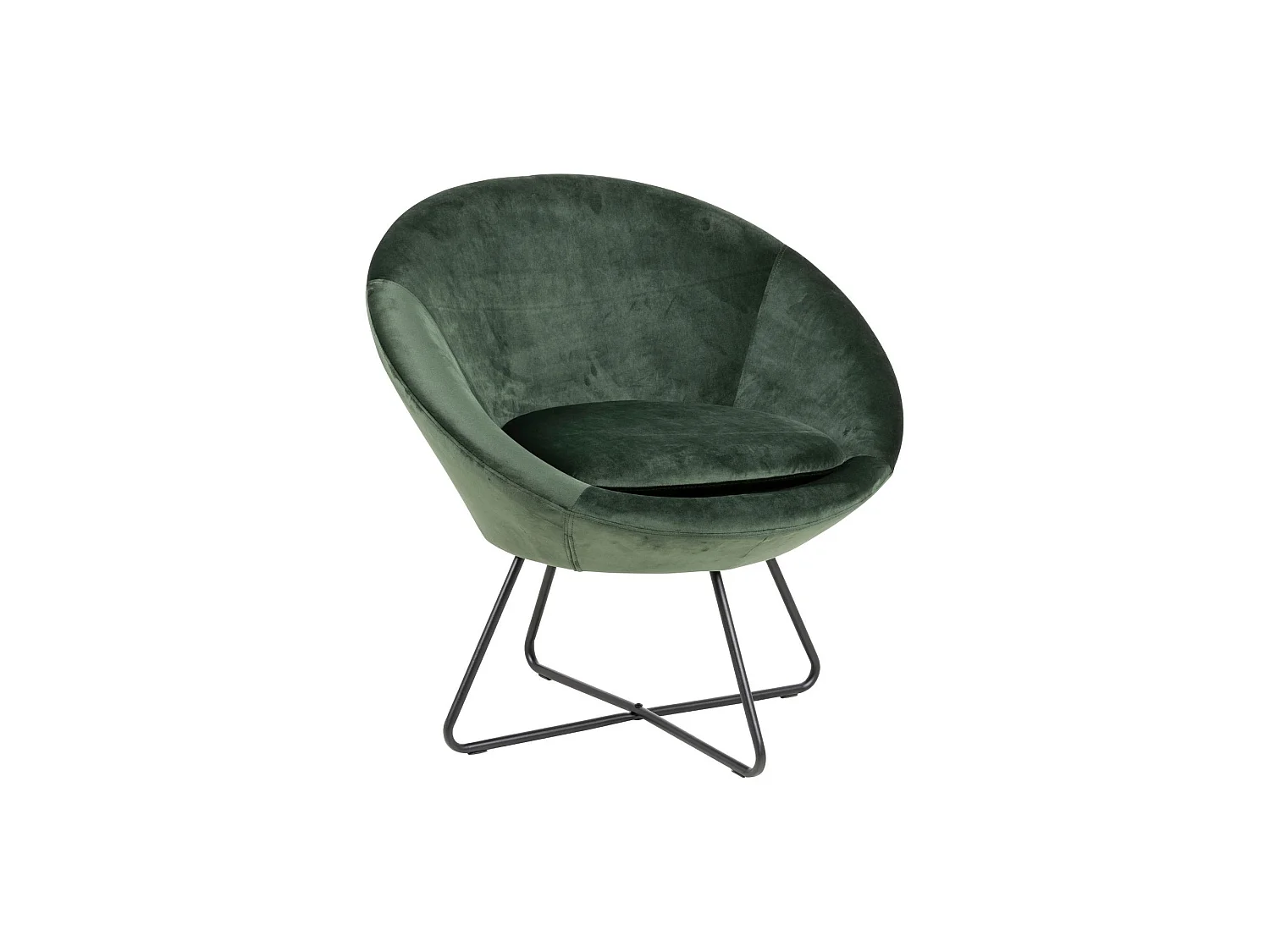 Fauteuil moderne en velours et métal - SCOTT