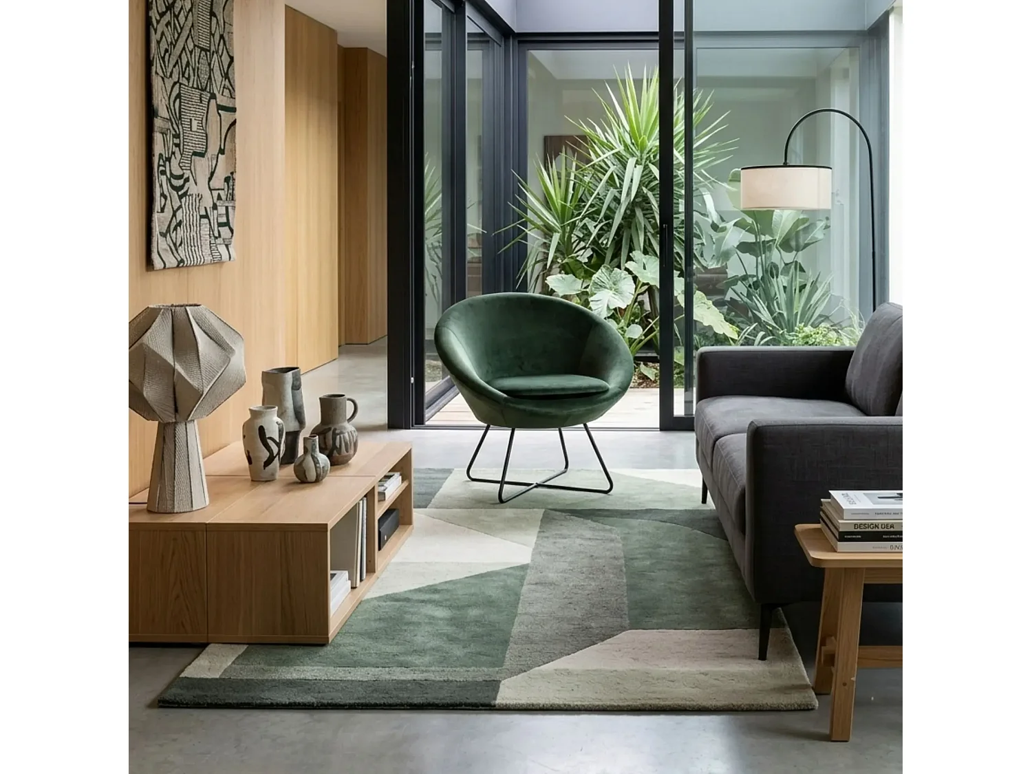 Fauteuil moderne en velours et métal - SCOTT