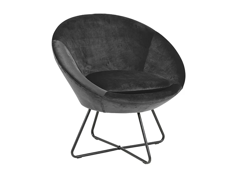 Fauteuil moderne en velours et métal - SCOTT