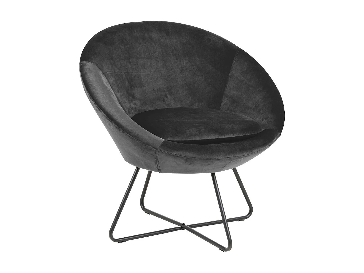 Fauteuil moderne en velours et métal - SCOTT