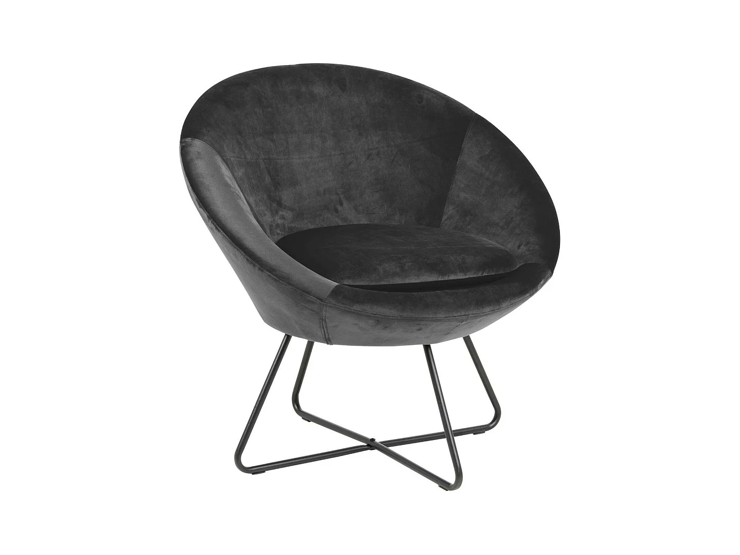 Fauteuil moderne en velours et métal - SCOTT