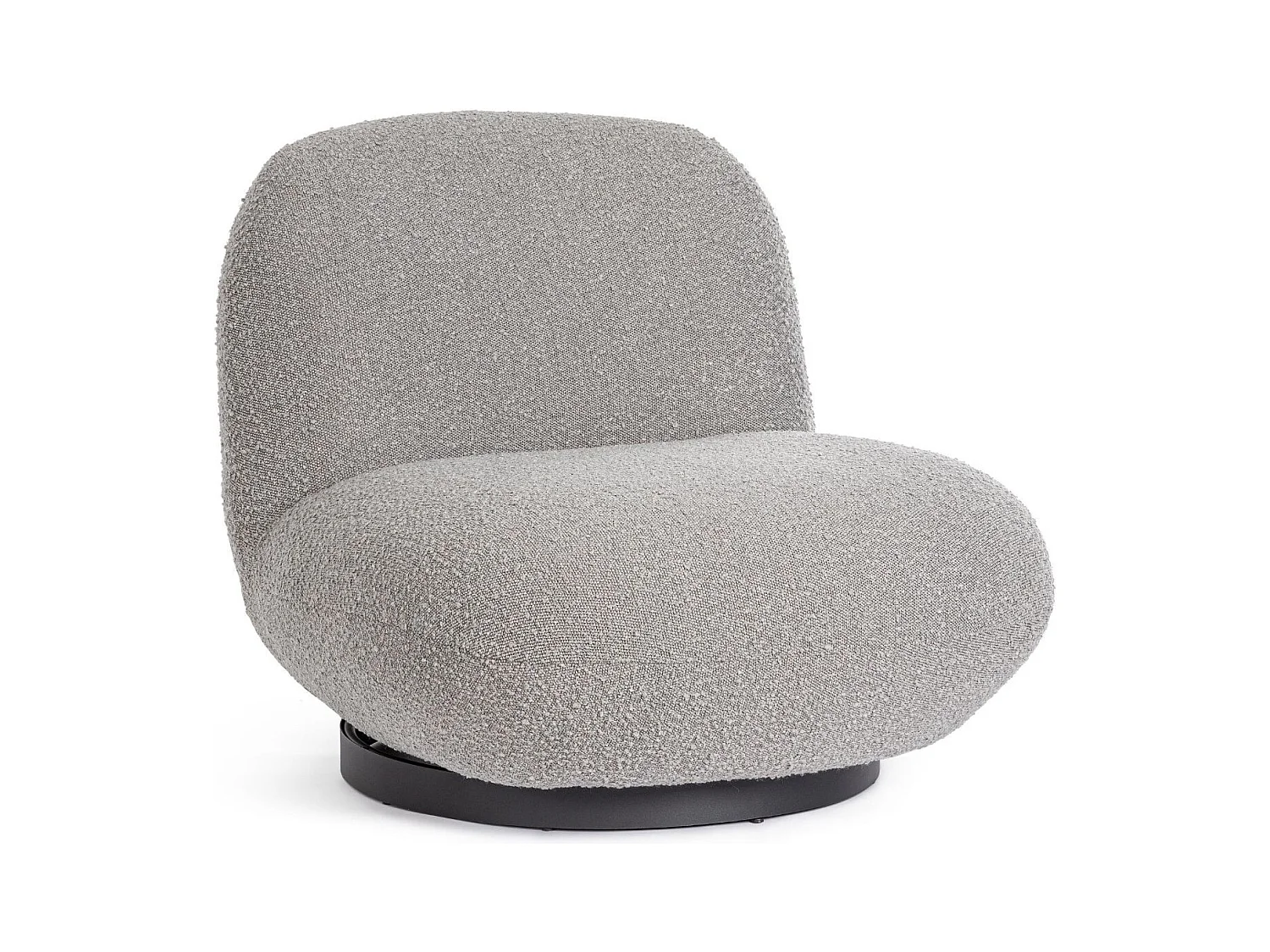 Fauteuil pivotant en tissu bouclette - JEAN