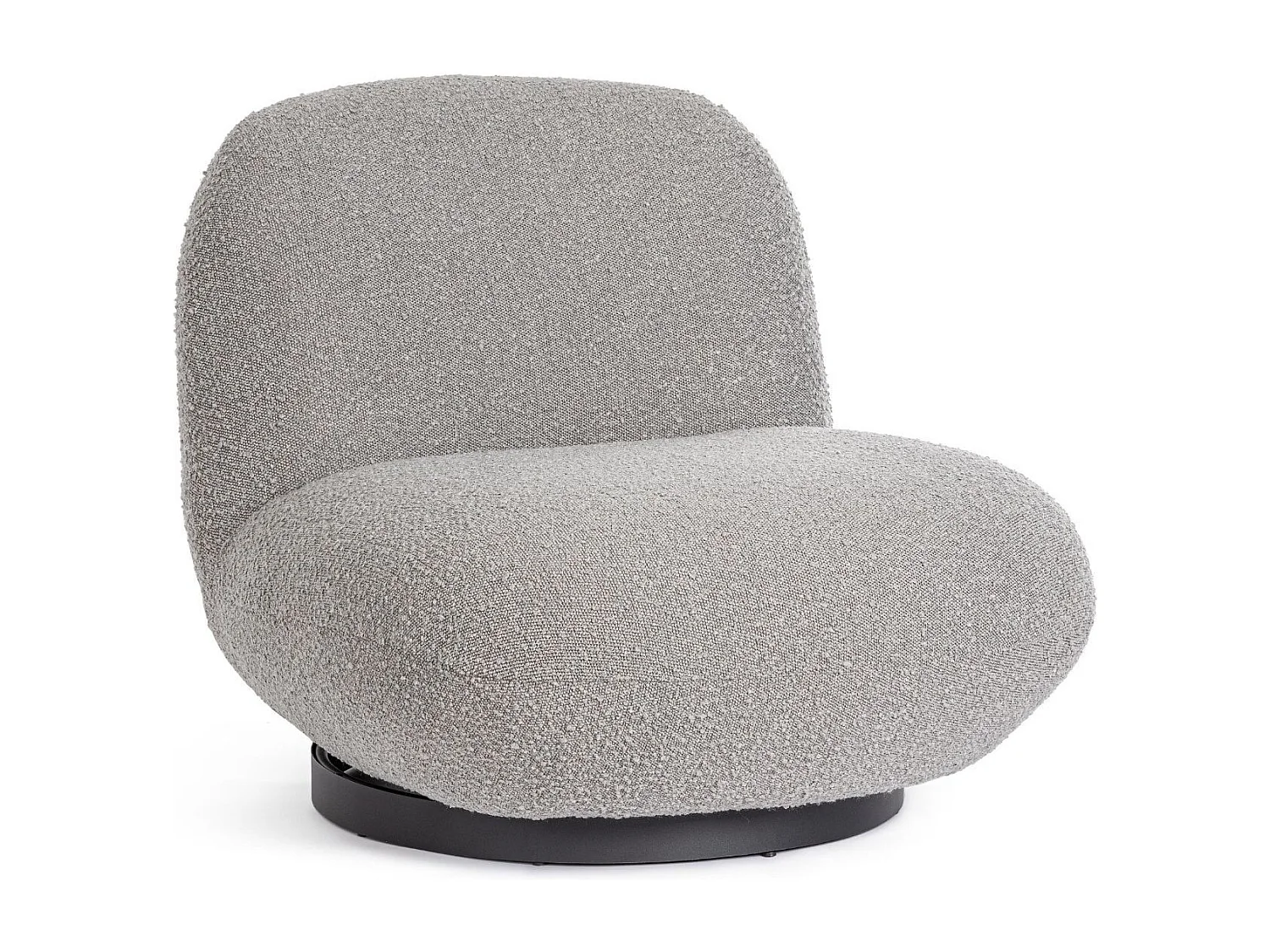 Fauteuil pivotant en tissu bouclette - JEAN