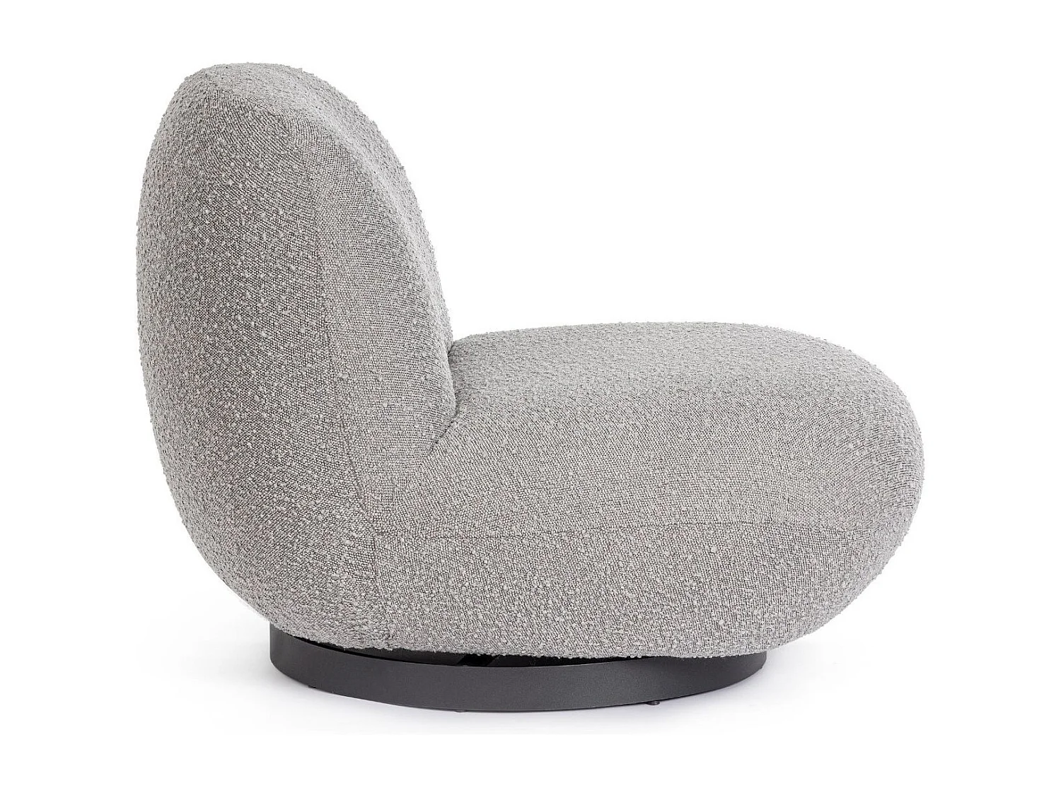 Fauteuil pivotant en tissu bouclette - JEAN