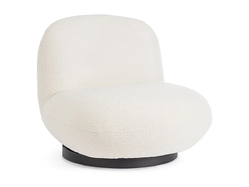 Fauteuil pivotant en tissu bouclette - JEAN