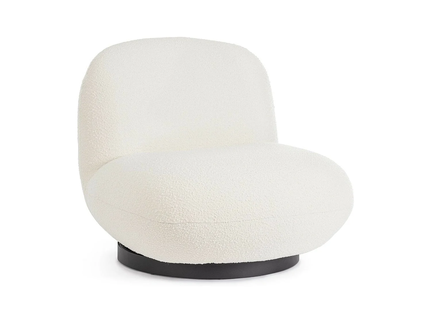 Fauteuil pivotant en tissu bouclette - JEAN