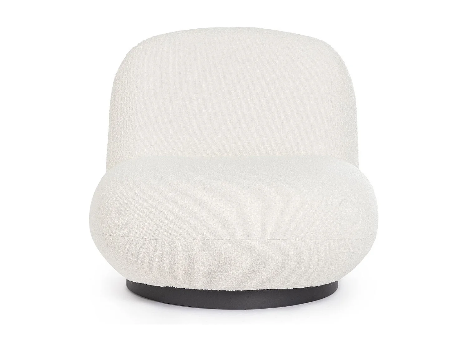 Fauteuil pivotant en tissu bouclette - JEAN