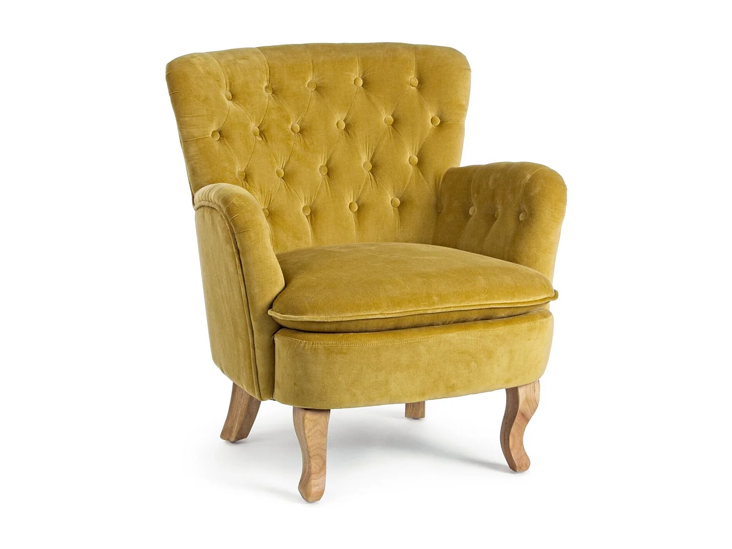 Fauteuil en tissu et bois - SHERLOCK