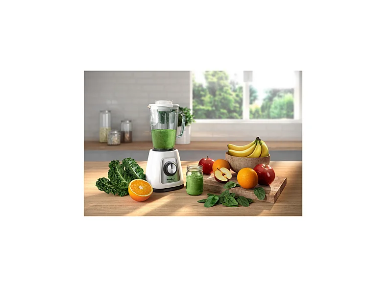 Batidora de vaso Moulinex Blendforce LM430110 800W 4 cuchillas 2 velocidades blanco