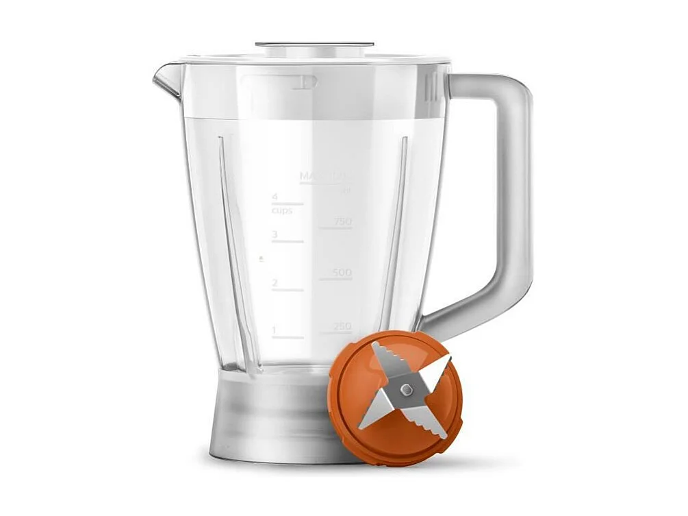 PHILIPS HR7320/00 - Robot Daily - 700 W - Bol 1,5L - 19 fonctions -Disque 2-en-1 en inox - 2 vitesses+pulse - Blanc