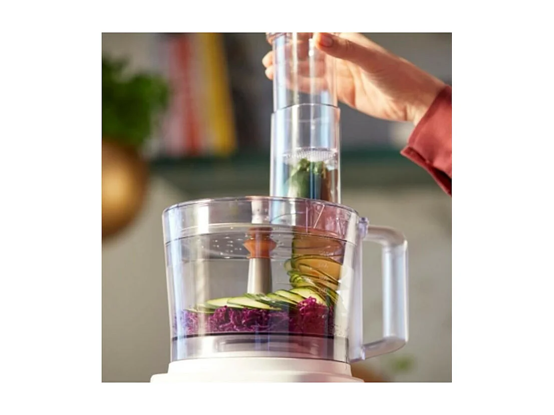 PHILIPS HR7320/00 - Robot Daily - 700 W - Bol 1,5L - 19 fonctions -Disque 2-en-1 en inox - 2 vitesses+pulse - Blanc