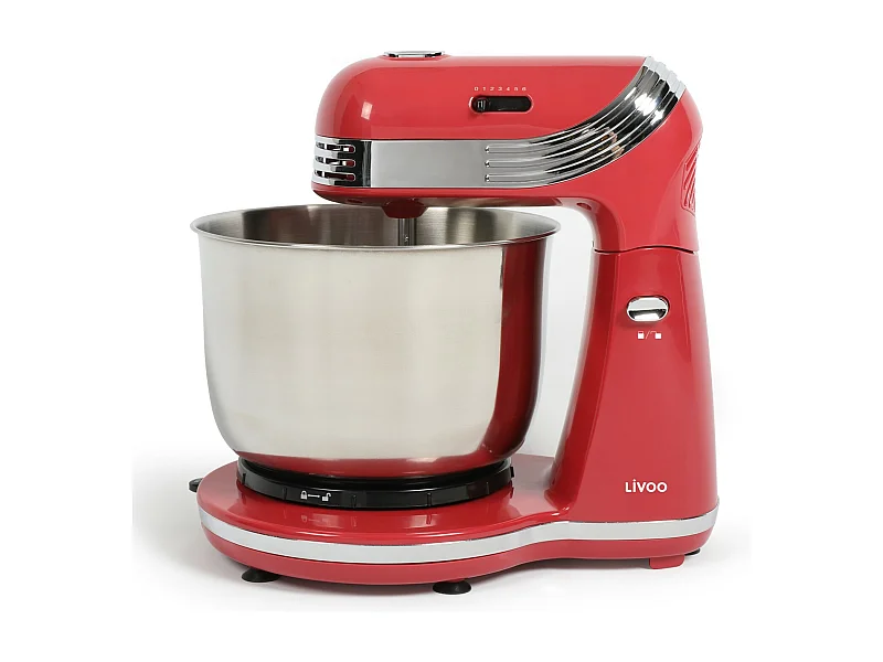 Livoo Robot pâtissier multifonction 3l 250w rouge - dop137rc