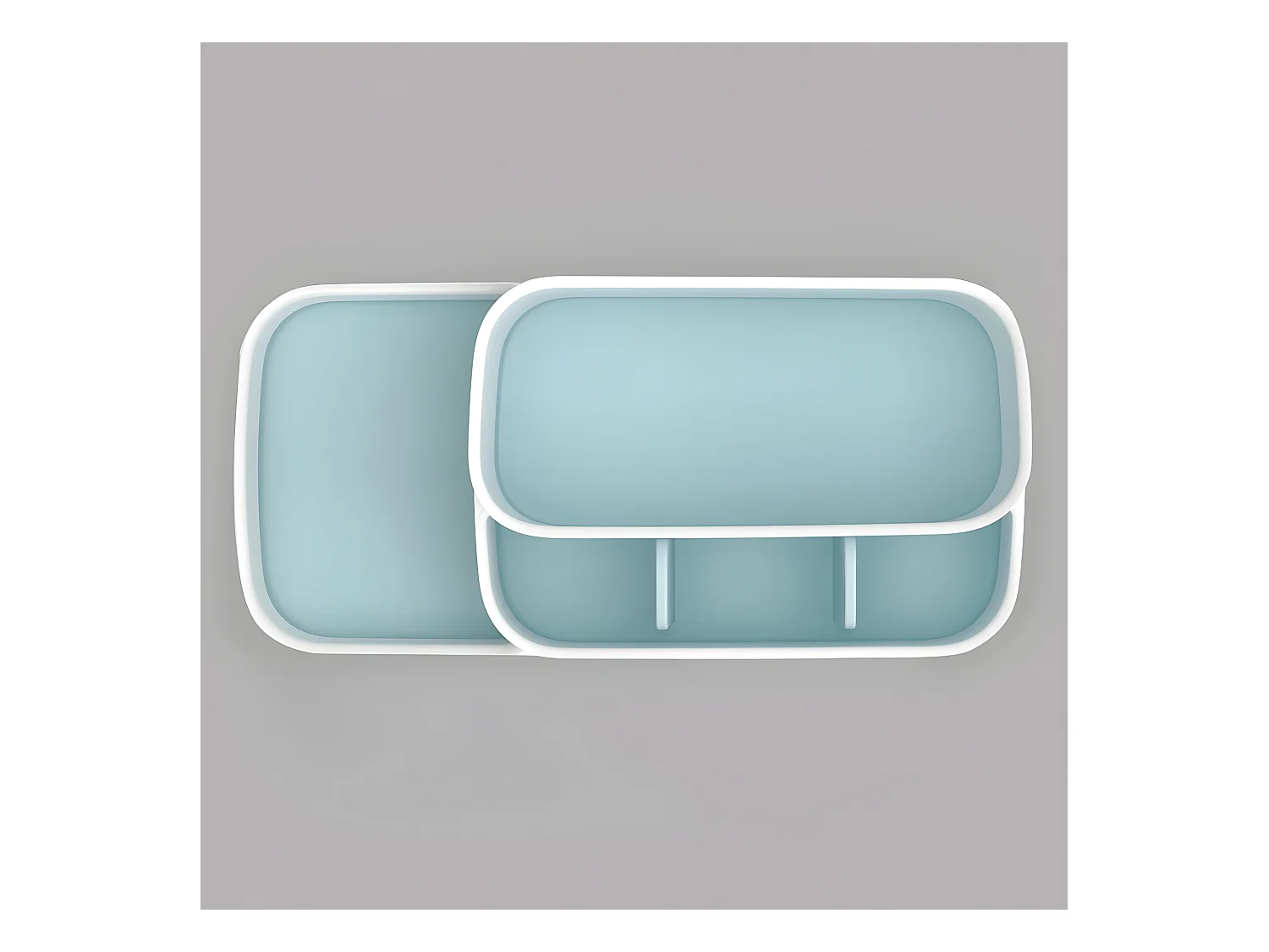 EasyStore Boîte à compartiment, blanc/bleu