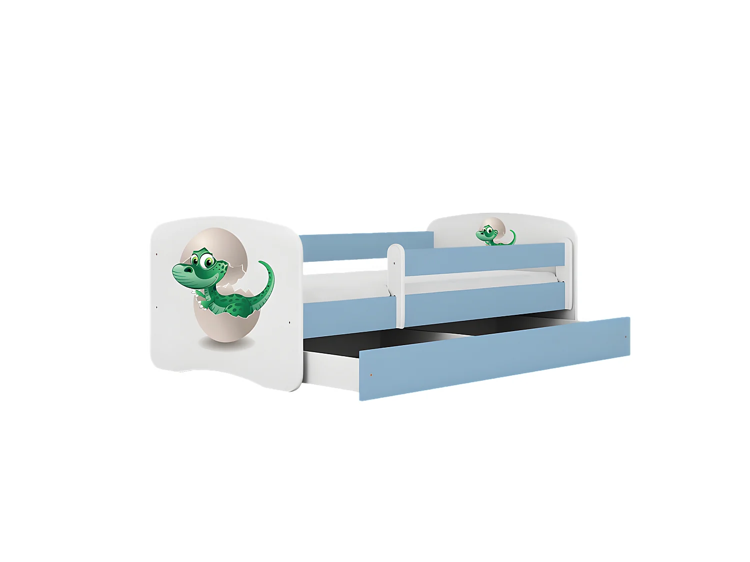 Lit babydreams bleu bébé dino avec tiroir avec matelas 140/70