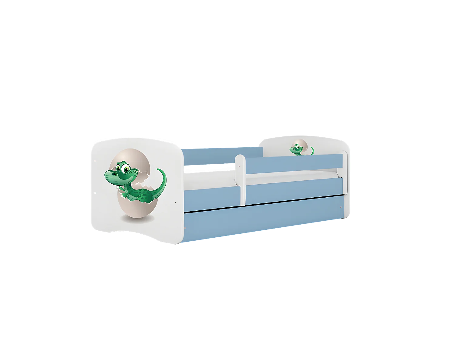 Lit babydreams bleu bébé dino avec tiroir avec matelas 140/70