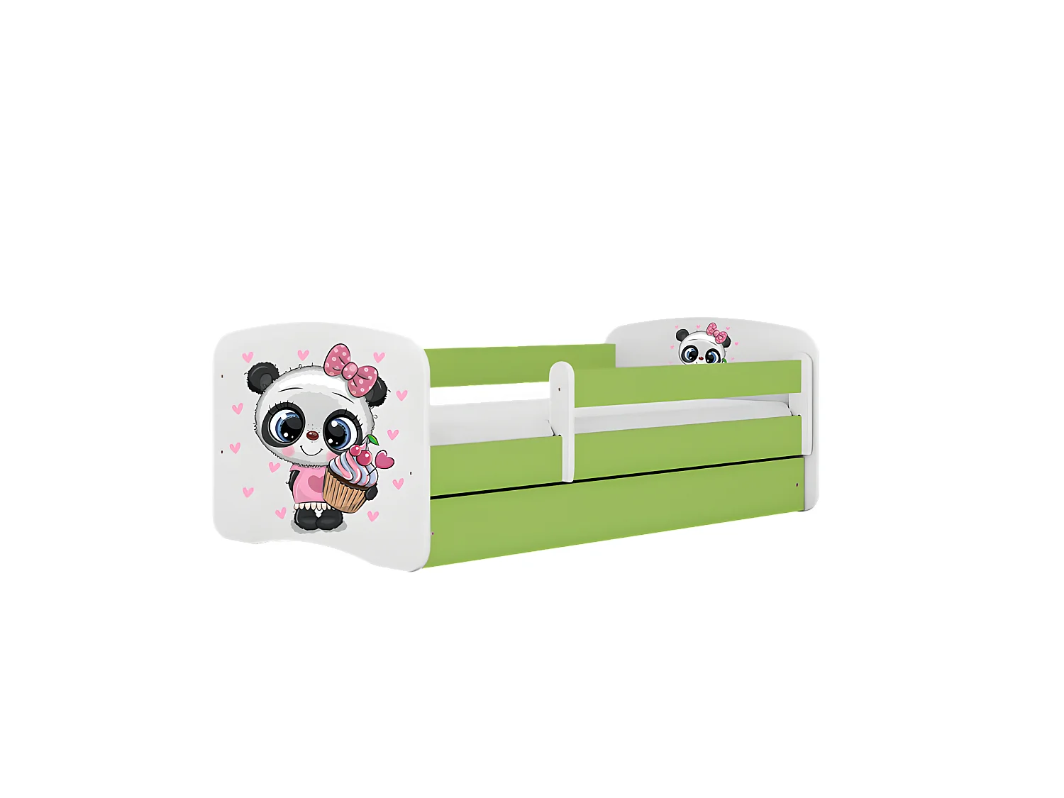 Lit babydreams panda vert avec tiroir sans matelas 160/80