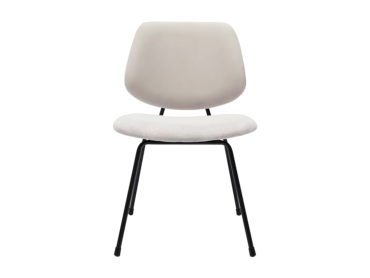 Sedie design in tessuto effetto velluto beige e metallo nero (set di 2) BARNET